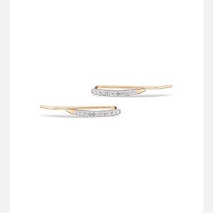 Adina Reyter Gold Small Pave Curve Wing Earring